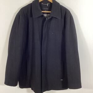 Calvin Klein Mens Jacket Coat Wool Blend Black Medium Minimalist Classic Fall